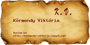 Körmendy Viktória névjegykártya