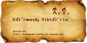 Körmendy Viktória névjegykártya